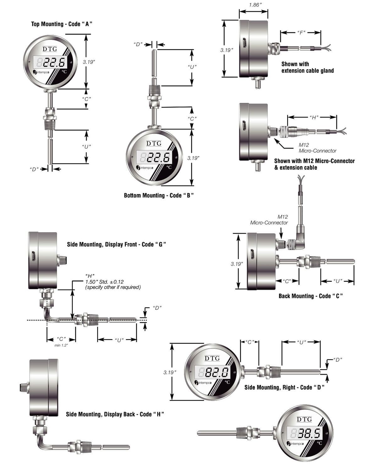 DTG11 Digital Temperature Indicator, Configurable Probes and Alarm  Details