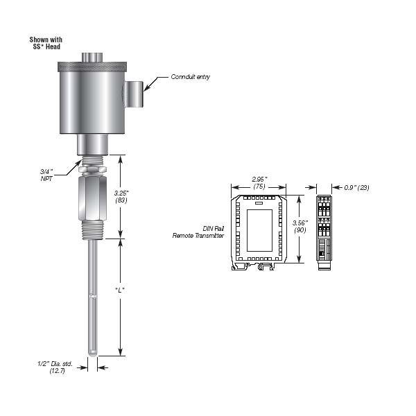 Continuous Capacitance Level Transmitter 4-20mA, Loop Powered Details