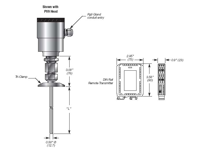 Sanitary Capacitance Level Transmitter 4-20mA, Loop Powered Details