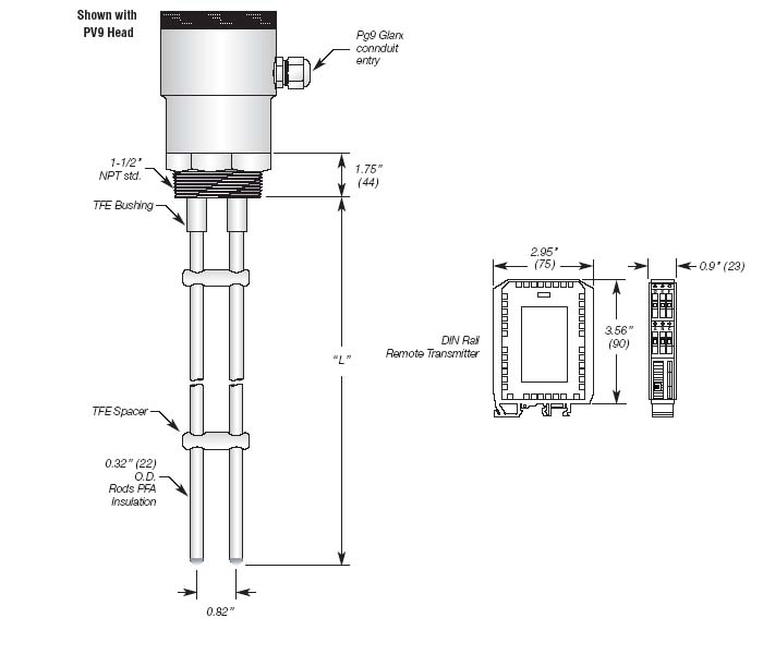 Continuous Capacitance Level Transmitter 4-20mA, Loop Powered Details