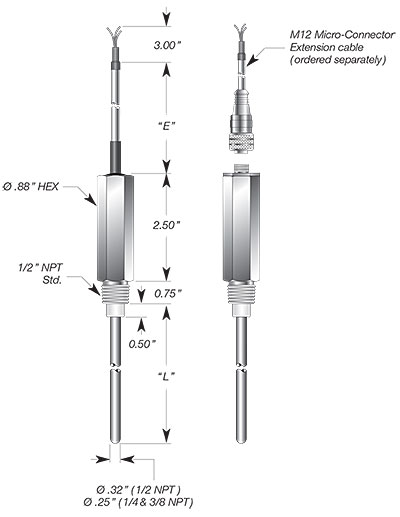 Miniature Capacitance Level Transmitter w/4-20mA Output Details