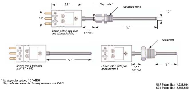 RTD Programmable Temperature Transmitter w/ Standard 3-pole RTD Connector Details