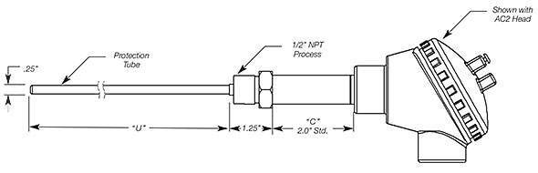 Head Type RTD Assembly with Hockey Puck Switch Details