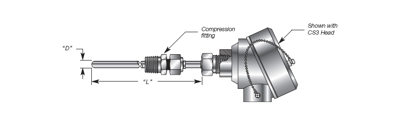 Adjustable Immersion RTD Assembly Details