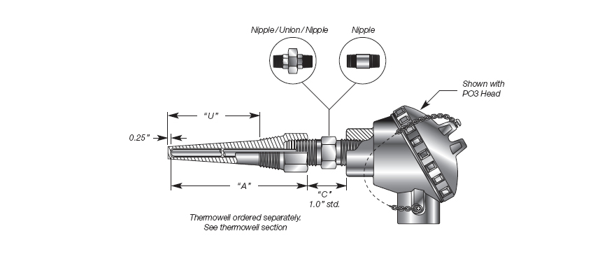 Spring Loaded RTD Assembly Details