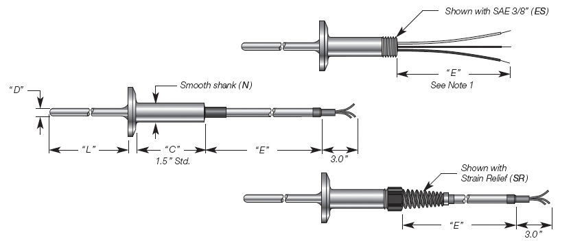 Mini Sanitary RTD w/ Extension Cable Details