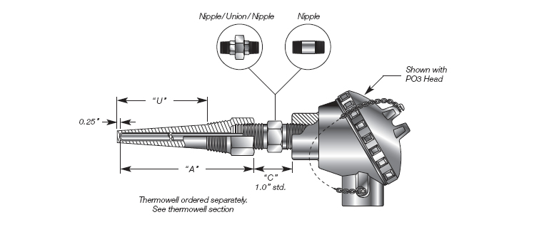 Spring Loaded T/C Probe Assembly Details