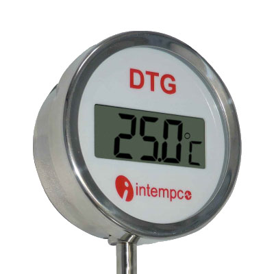 LCD Digital Temperature Gauge Top & Back Mounting w/Adjustable Compression  Fitting, Battery Powered DTG50A 